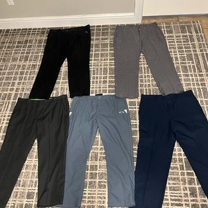 Set of 5, Golf slacks, Oakley, Adidas, PGA, Izod, Ben Hogan.